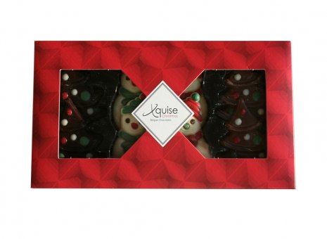 Chocolade Sneeuwpoppetjes met kerstbomen