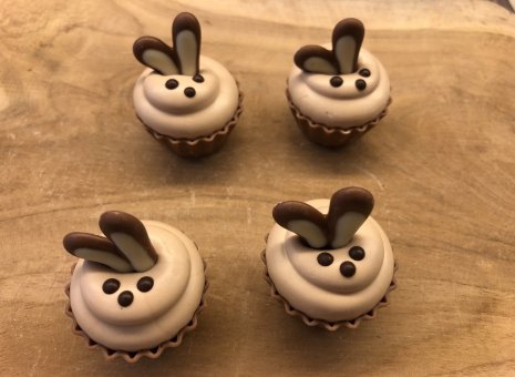 Konijnen chocolade cupcakes
